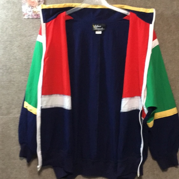 VTG JACKET COLOR BLOCK SILVER THREADS 1X WINDBREAKER - Picture 2 of 11